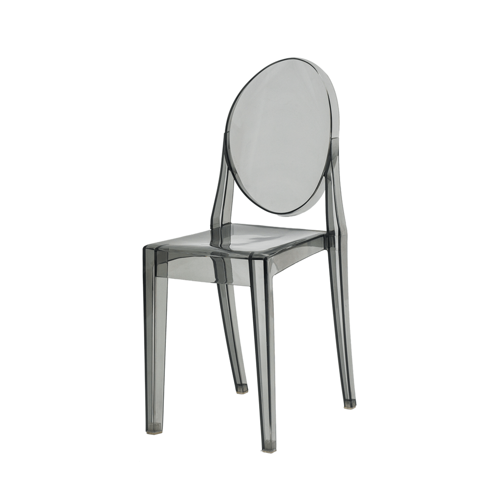 Cadeira Victoria Ghost Preta Translucida